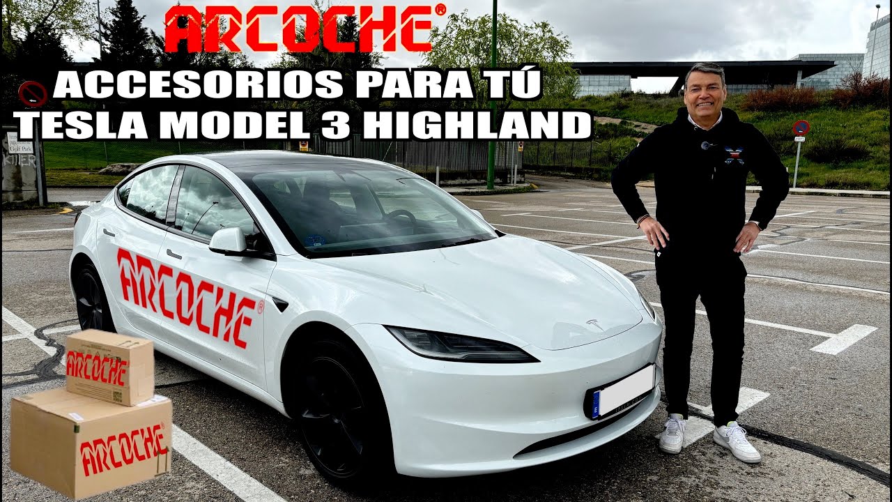 Accesorios para tú Tesla Model 3 Highland by ARCOCHE - YouTube