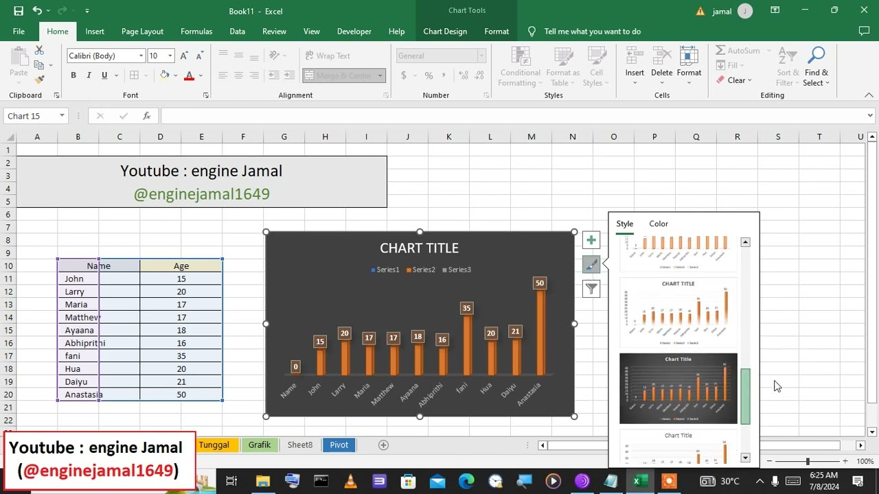 Create Line Pie Bar 3D 2D Chart In Excel YouTube Create Line Pie Bar 3D 2D Chart In Excel YouTube