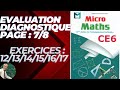 MICRO MATHS 6ÈME ANNÉE PRIMAIRE. ÉVALUATION DIAGNOSTIQUE  PAGE 7 ET 8