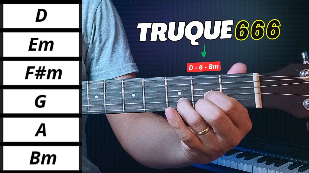 Com o TRUQUE 666 você toca UM MILHÃO de músicas no violão | Tom Ré maior.