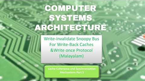 Write Invalidate Snoopy Bus for Write Back Caches_Module 3_Malayalam