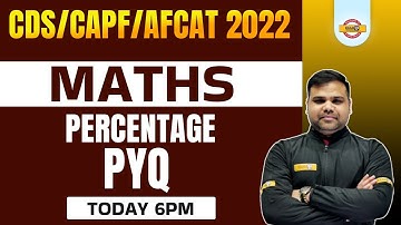 CDS/CAPF Maths Classes | CDS Maths Percentage Questions | AFCAT Maths by Deependra Sir | Exampur CDS