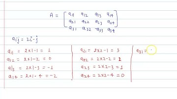 Construct a 3xx4 matrix, whose elements are given by : a_(ij)=2i-j  | CLASS 12 | MATRICES | MATH...
