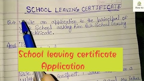 Transfer Certificate application in english || Application for school leaving certificate in english