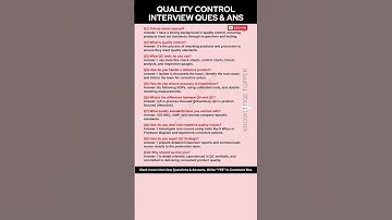 Quality Control Interview Questions and Answers | QC Interview Questions and Answers