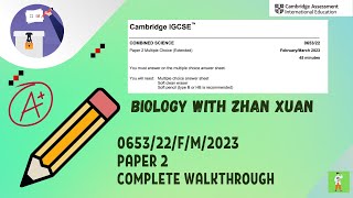 IGCSE Combined Science (0653) - 0653/22/F/M/23 | Feb/March 2023 Paper 22