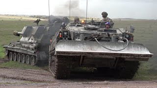 Armoured recovery vehicles towing heavy machinery 🪖 🇬🇧