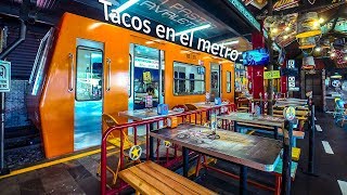 Comiendo Tacos al pastor en un Vagón del Metro / Don Pastor, Puebla - Un día comiendo