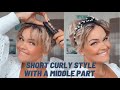 How to curl short hair with a flat iron & a middle part | SALIRASA