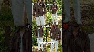 Brown Striped Shirt + White Trousers = Elegant Summer Look 🤎✨ #shorts #outfitideas #fitstrend
