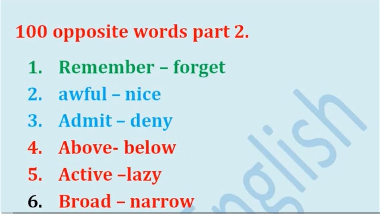 100 Opposite Words Part 2 YouTube 100-opposite-words-part-2-youtube