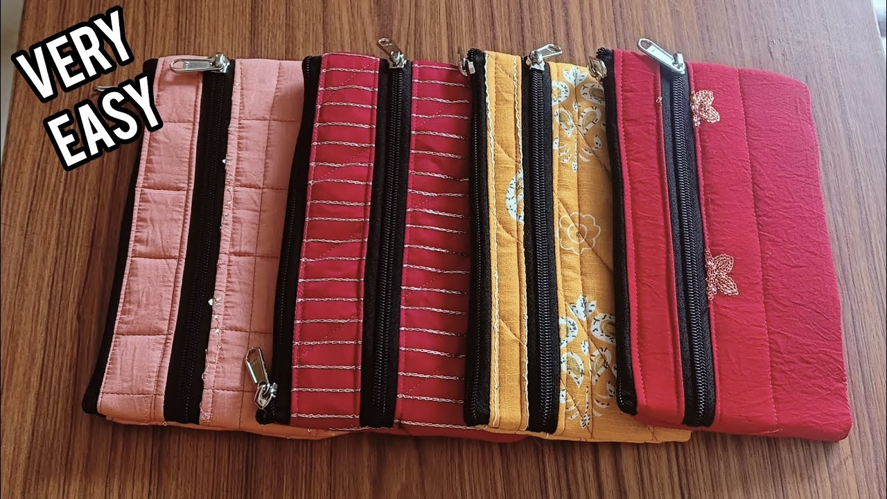 Simple And Easy DIY Double Zipper Pouch | How To Make A Zipper Pouch | Ladies Purse |