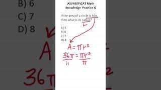 ASVAB/PiCAT Math Knowledge Practice Test Q: Radius and Area of a Circle #acetheasvab #grammarhero