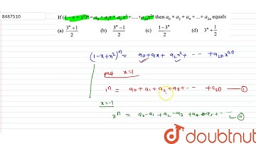 If `(1-x+x^(2n))^n=a_0+a_1x+a_2^2+.+a_(2n)x^(2n) then a_0+a_2+a_4+…..+a_(2n)` equals