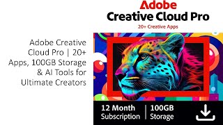 Adobe Creative Cloud Pro | 20+ Apps, 100GB Storage & AI Tools for Ultimate Creators