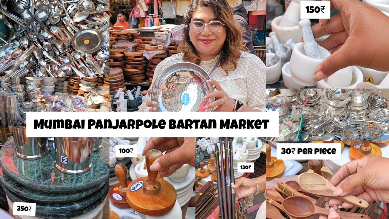 Mumbai Panjarpole Bartan Market/ Steel, Marble,Iron, Wooden Utensils At Cheap Rates