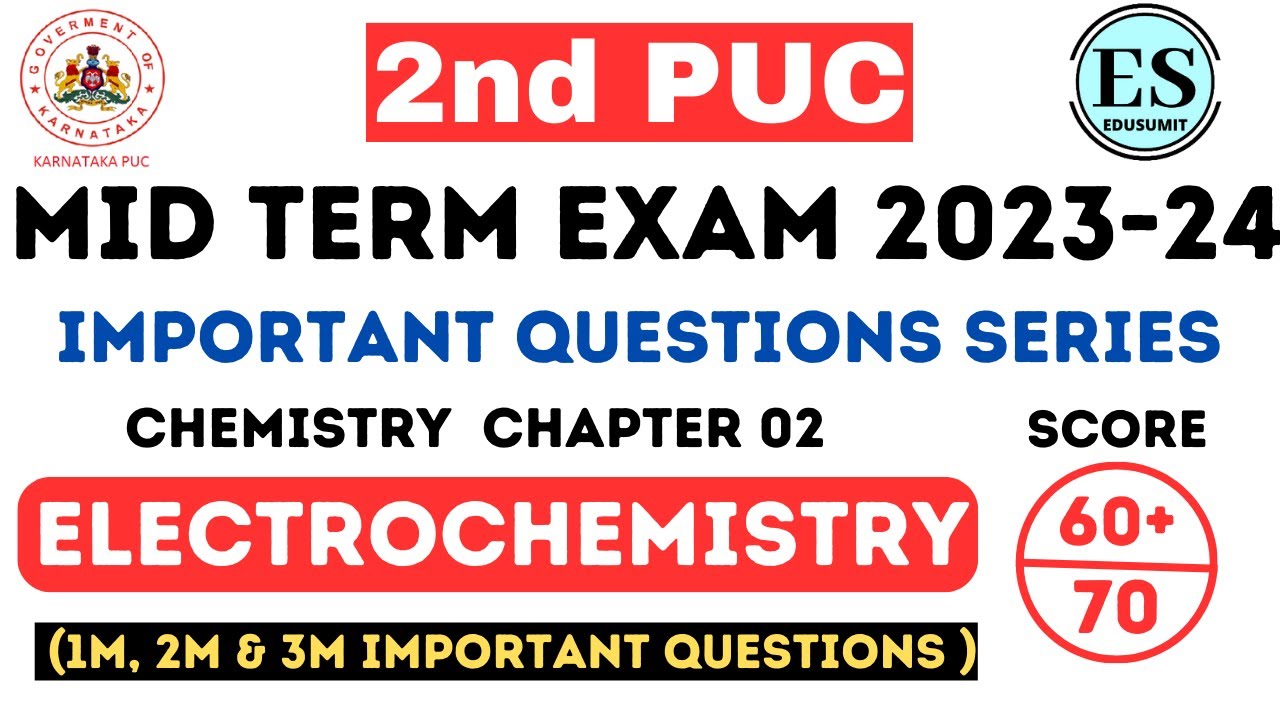 2nd PUC MID TERM EXAM 202324 Chemistry Important Questions Chapter