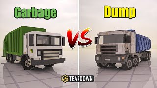 GARBAGE Truck vs DUMP Truck | Teardown