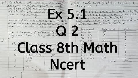 Ex 5.1, Q 2, Chapter 5, Data Handling, Class 8 Math