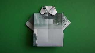 Денежная рубашка • Простое оригами из денежной купюры своими руками • Money Origami Shirt
