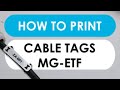 How to print cable tags mgetf for cembre mg4