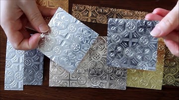 Using the Stampin Up! Tin Tile Embossing Folder with Foil Papers - Laura