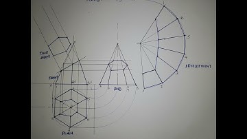 Development of truncated Hexagonal pyramid Example 3 |SURFACE DEVELOPMENT