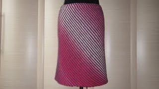 Юбка Диагональ спицами. Knitting skirt