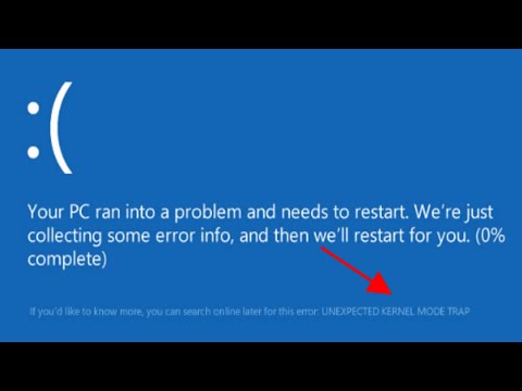 Полная НЕОЖИДАННАЯ ошибка KERNEL MODE_TRAP в Windows 10