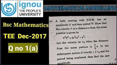 Mathematical Modelling| question and solution| Mte14|unit-4|Bsc Math| Ignou| Math solution for all|
