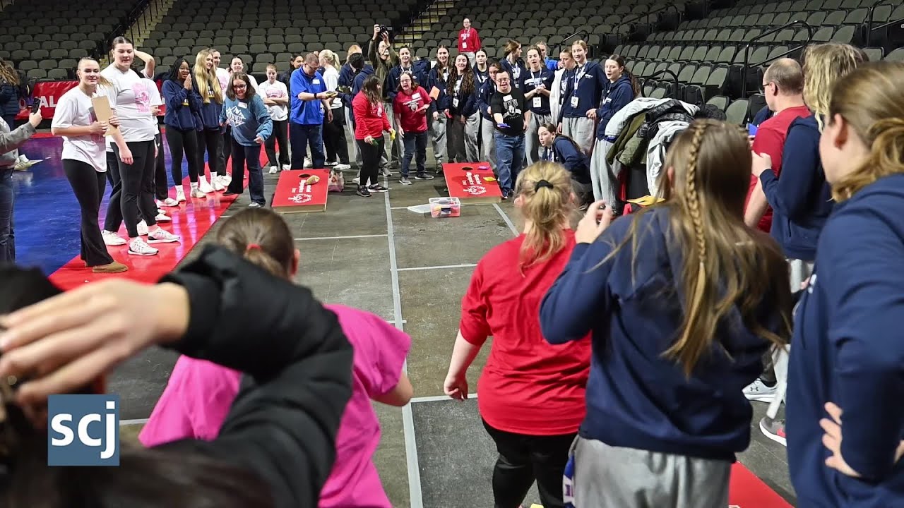 VIDEO: NAIA volleyball players, Special Olympians hold unified sports clinic