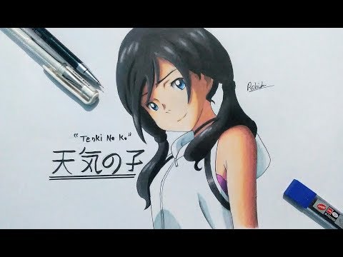 Drawing Hina Amano From Weathering With You Tenki No Ko Youtube Drawing Hina Amano From Weathering With You Tenki No Ko Youtube
