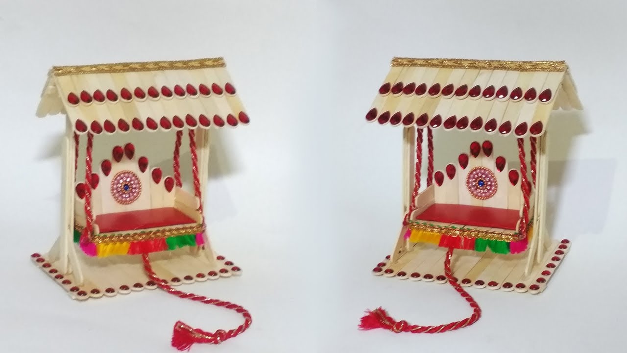 Beautiful Jhula Making Ideas At Home Best Ice Cream Stick Craft