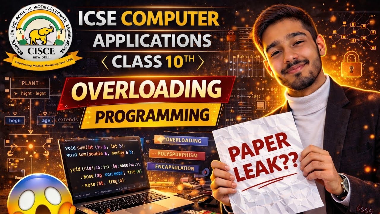 OVERLOADING - PROGRAMMING ICSE COMPUTER APPLICATIONS PAPER || # ...