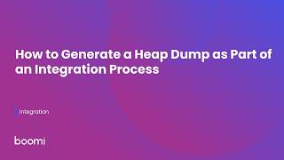 How to Generate a Heap Dump as Part of an Integration Process Guide
