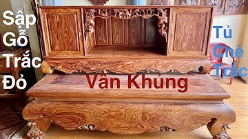 Báo Giá Siêu Phẩm Sập + Tủ Chè gỗ Trắc Đỏ Agola Vân Siêu Khủng hàng hiếm trên thị trường