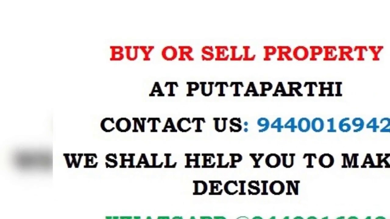 BUY SELL RENT PROPERTY AT PUTTAPARTHI YouTube