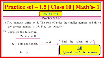 Practice set 1.5 class 10 maths part 1 | Chapter 1 Linear equations in two variables | #class10th