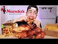 Nandos Chicken + Spicy Rice + Seasoned Fries | Storytime Mukbang