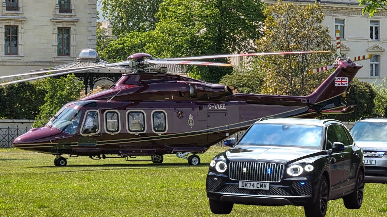 Princess Anne makes a dramatic arrival in the royal helicopter and ...