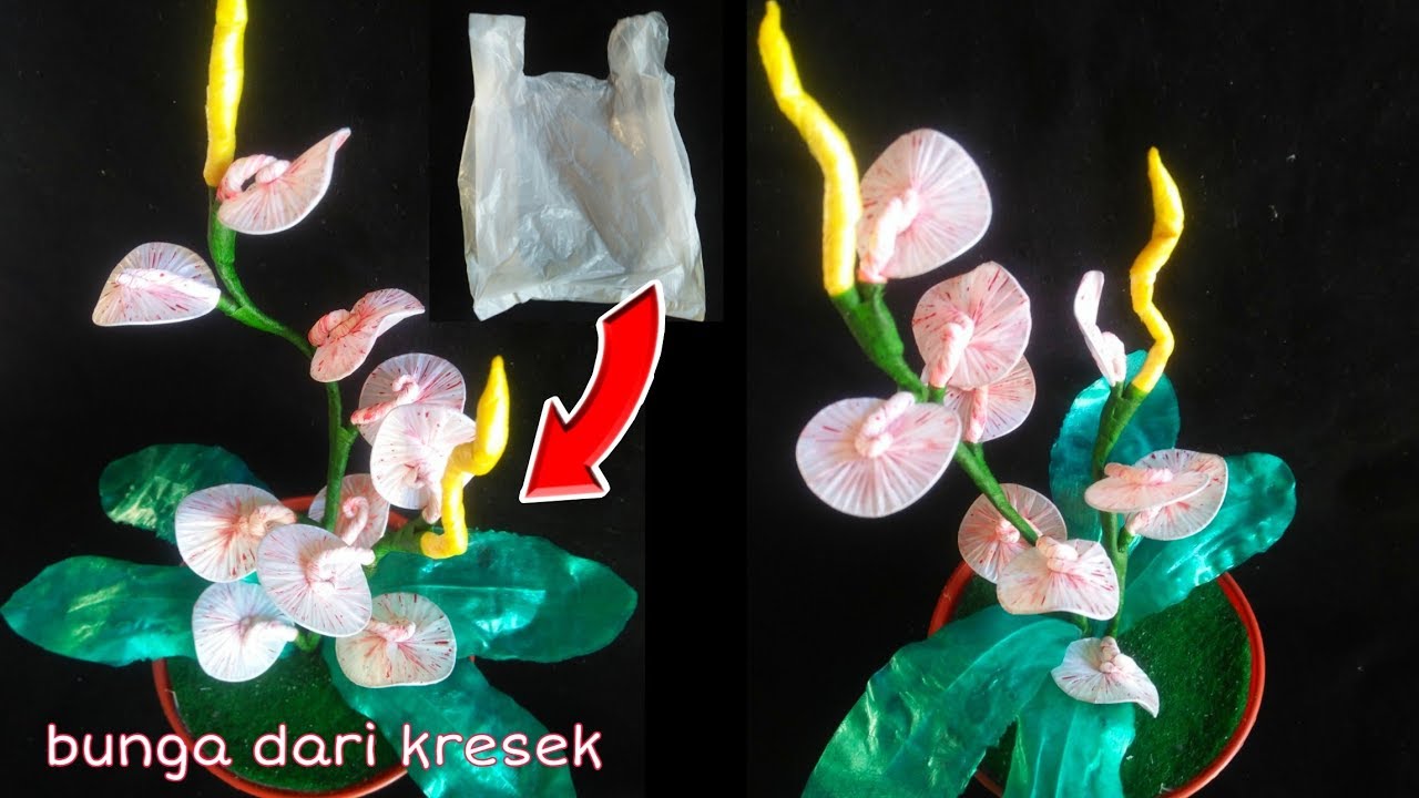 Ide kreatif bunga  dari plastik kresek  bunga  unik  terbaru 