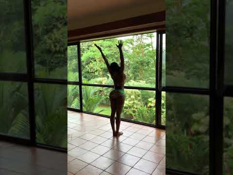 Morning bathing suit yoga in Exotic Costa Rica