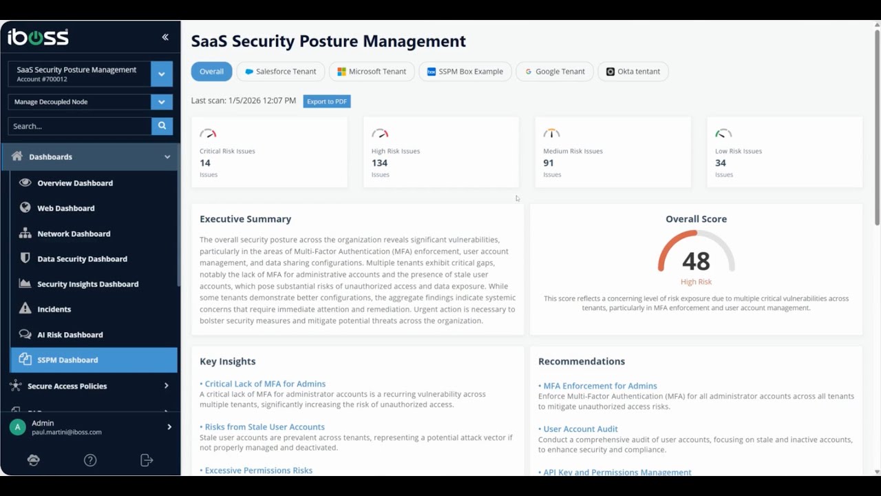 iboss SSPM: SaaS Security Posture Management con IA | Demo