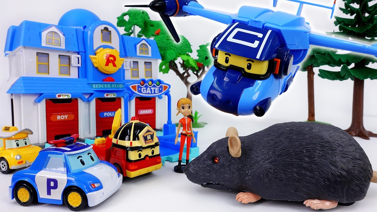 Giant Rat in The Brooms Town! Robocar Poli, Rescue Your Friends YouTube