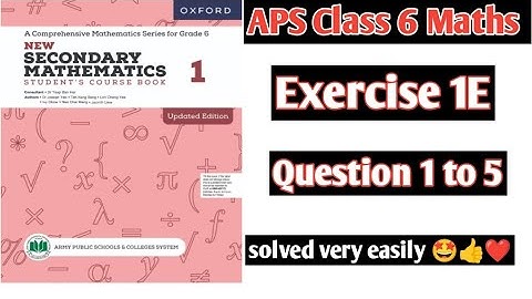 Exercise 1E || Question 1 to 5 || Oxford secondary mathematics book 1