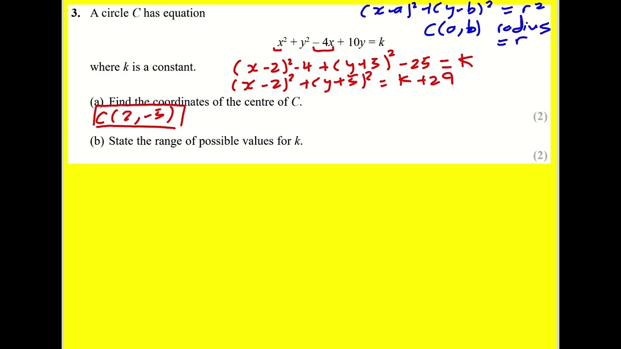 AL Edexcel Sample paper 1 pure q3 (Maths A Level)