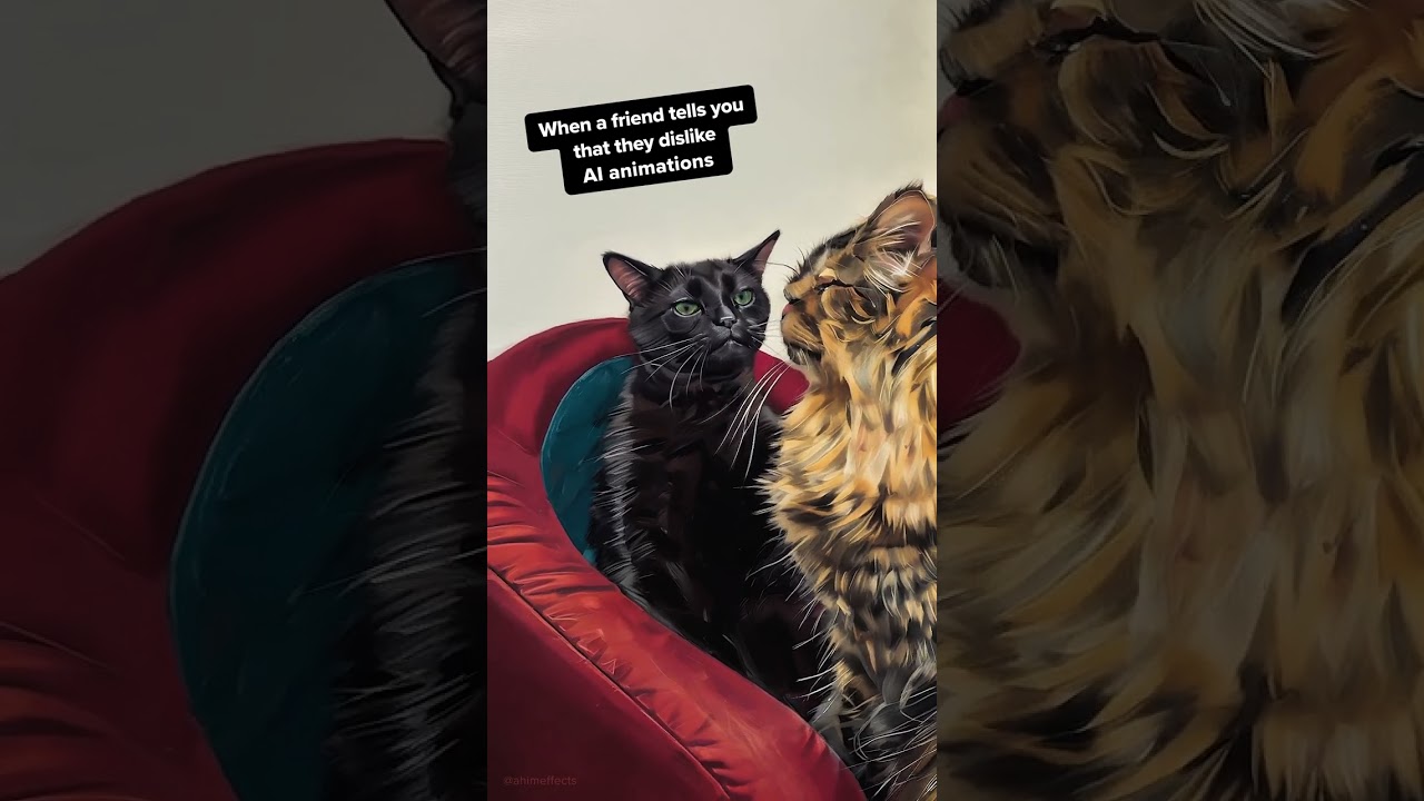 When Your Friend Hates AI Animations 😅 | Black Cat Zoning Out | Funny Meme
