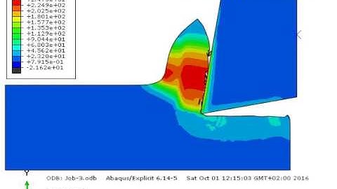Abaqus CAE explicit coupled thermo-mechanical orthogonal cutting Temperature 2