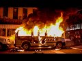 **NYC RIOT MAYHEM** 4 NYPD CARS BURN & EXPLODE & Protestors Block FDNY - Cop Reported Trapped Inside