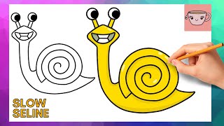 How To Draw Slow Seline the Snail - Garten of Banban Chapter 2 | Easy Step By Step Drawing Tutorial Resimi